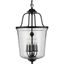 Bowman Matte Black 4-Light Pendant with Clear Glass Shade