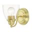 Satin Brass Dimmable Vanity Light with Hand Blown Glass Shade