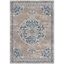 Gray and Blue Floral Medallion Rectangular Area Rug