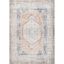 Peach Floral Bliss 4' x 6' Easy-Care Synthetic Area Rug