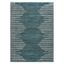 Teal and White Stripe Synthetic 5' x 7' Area Rug