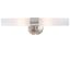 Brushed Stainless Steel Cylinder Vanity Light with Etched Opal Glass