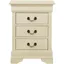 Louis Philippe Classic Beige 3-Drawer Nightstand in Real Wood Veneer