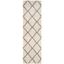 Ivory and Grey Diamond Shag Runner Rug 2'3" x 12'