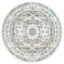 Gray and Beige Round Synthetic Persian Style Area Rug