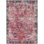 Reversible Blue Rectangular 5'3" x 7'3" Easy-Care Synthetic Area Rug