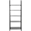 Transitional Black Wood 5-Tier Ladder Bookshelf