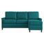 Teal Fabric Lawson Sectional Sofa with Nailhead Trim