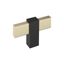 Golden Champagne and Matte Black Aluminum T-Handle Cabinet Knob