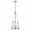 Polished Nickel 3-Light Glass Pendant with Chain