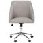 Transitional Gray Linen Swivel Office Chair with Chrome Legs