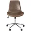 Fletcher Transitional Swivel Task Chair in Brown Leather with Chrome Base