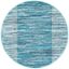 Light Blue and Gray Handwoven Round Cotton Area Rug