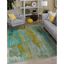 Turquoise and Gray Abstract Rectangular Area Rug, 5' x 8'