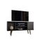 Sleek Mid-Century Modern 54" Black TV Stand with Cabinet