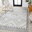 Modern Geometric Gray Synthetic Round Area Rug 92.91 in