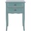 Lori Transitional Slate Blue Pine Wood End Table with Storage