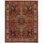 Red and Ivory 8' x 10' Synthetic Oriental Area Rug