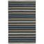 Coastal Stripe Navy Blue Synthetic 4' x 6' Reversible Outdoor Rug