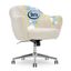 Cream Faux Fur Mid-Back Office Chair with Chrome Base