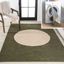 Cirkel Cream and Olive Geometric 4' x 6' Washable Rug