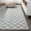 Gray and Teal Trellis Flat Woven Synthetic Rug