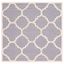 Ivory and Silver Hand-Tufted Wool Square Rug