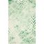 Green and Ivory Hand-Tufted Wool Area Rug, 5' x 8'