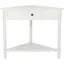 White Triangular Wood Corner Desk with Storage