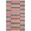 Rust and Gray Striped Kilim 8' x 10' Wool Cotton Area Rug