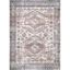 Peach Tribal Motif Easy-Care Rectangular Synthetic Rug, 2' x 3'