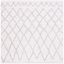 Ivory Beige Synthetic Flat Woven Square Area Rug