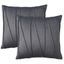 Sofia Gray Velvet Embroidered Square Throw Pillow Set