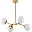 Haas Brushed Bronze 4-Light Chandelier with Opal Glass Shades