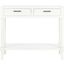 Elegant Distressed White Wood & Metal Console Table with Storage
