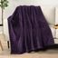 Purple Ribbed Fleece Reversible Throw Blanket