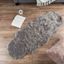 Luxurious Handmade Gray Synthetic Sheepskin 15''x12'' Throw Rug