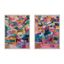 Sylvie Applause Multicolored Abstract Canvas Art Set with White Frame