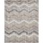 Modern Abstract Chevron 8' x 10' Grey Ivory Synthetic Area Rug