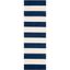 Navy and Ivory Striped Wool Kids Runner Rug