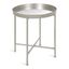 Celia 21'' Silver Metal Foldable Round Accent Table with Mirror Tray