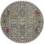 Global Vintage Easy Care 6' Round Grey Synthetic Area Rug