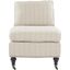 Flax Beige Linen Slipper Chair with Spindle Legs