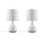 Liora 19" White and Silver Ceramic Table Lamp Set