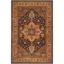 Navy and Natural Rectangular Synthetic Oriental Area Rug