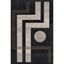 Charcoal Geometric Art Deco Polyester Area Rug, 3'10" x 5'7"