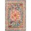 Turquoise and Beige Medallion Synthetic 4' x 6' Area Rug