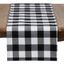 Black and White Cotton-Poly Buffalo Plaid Table Runner