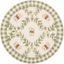 Ivory and Green Floral Tufted Wool Round Rug, 3'