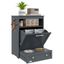 Gray Elevated Pet Feeder Station with Storage Cabinet